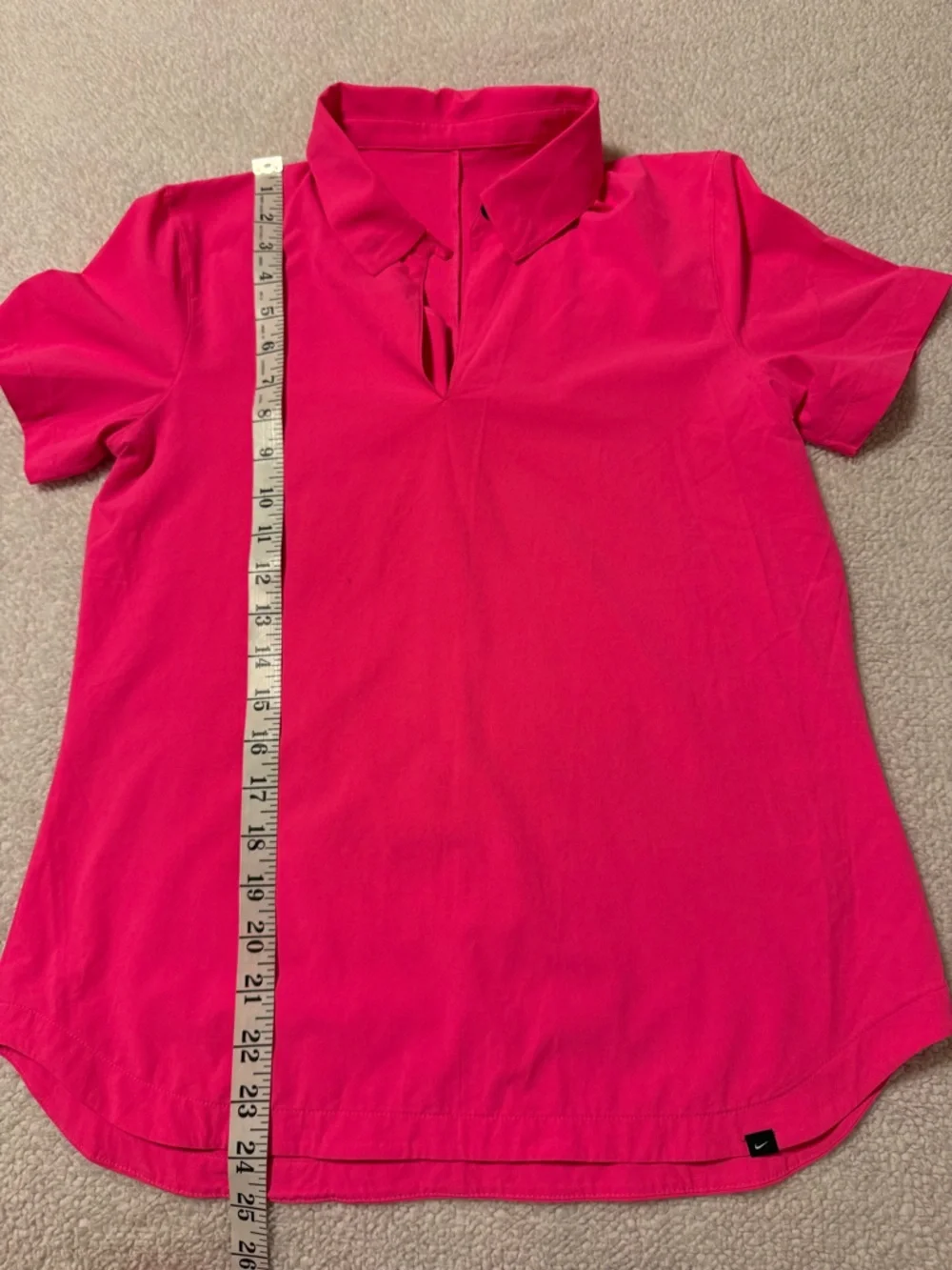 NIKE Hot Pink Drifit Standard Fit Polo V-Neck Top Short Sleeve Golf Shirt